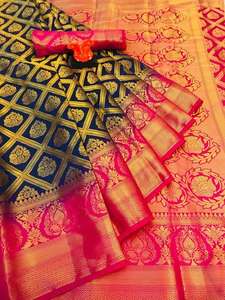 Sarees en soie d'art Alphanumero en gros - Product Image 6