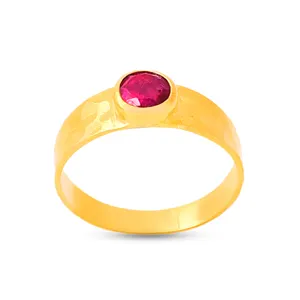 Ruby gemstone ring 18k gold plated manufacturer handmade band ring low price sterling silver jewelry casa de plata