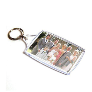 พวงกุญแจอะคริลิคใสสี่เหลี่ยมแบบกำหนดเองสำหรับใส่รูปภาพ ขายส่ง - Product Image 3