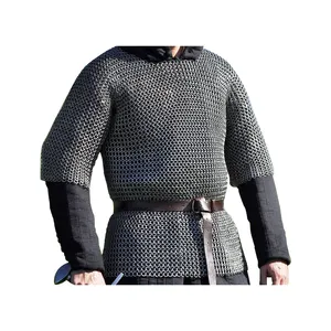 Chainmail Shirt with Flat Solid Rings or Round Rings