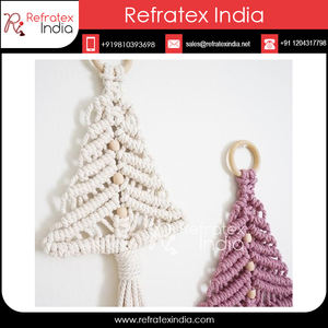 Ornement décoratif de noël en macramé de coton, fournisseur en vrac et fabrication par réfractex inde fabriqué en inde pour la meilleure qualité et - Product Image 2