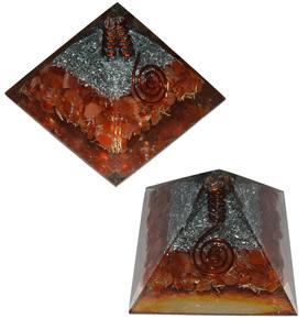 Carnelian Small Orgone <b>pyramids</b> with crystal Point for <b>Orgonite</b> Protect EMF Radiation - Product Image 1