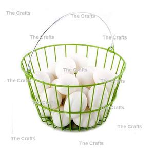 Panier à oeufs en fil de fer de couleur verte avec poignée Panier de rangement pour oeufs pour ustensiles de cuisine de qualité supérieure - Product Image 1