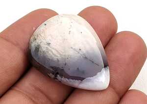 เครื่องประดับอัญมณีโอปอลทรงลูกแพร์แบบหลวมทำมือรูปทรงลูกแพร์ธรรมชาติรูปทรงโค้งมนสีขาว - Product Image 4