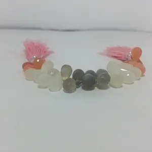 Natural Multi Moonstone Faceted Tear Drop Briolette Gemstone Beads Strand Form Wholesaler Shop Now at Dealer Price Closeout Deal
