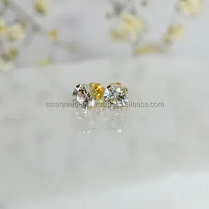 Cubic Zirconia Gemstone Earrings made in 925 Sterling Silver Beautiful handmade Gold Plated Jewelry