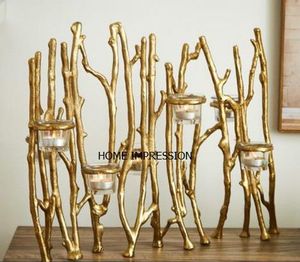 Accessoires d'éclairage décoratifs modernes Bougeoir en métal créatif sur pied Bougeoir de bureau à vendre - Product Image 2