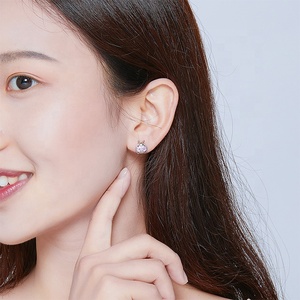 Unico moda orecchini in argento sterling carino a forma di coccinella pavimenta colorato zircone orecchini della vite prigioniera - Product Image 5