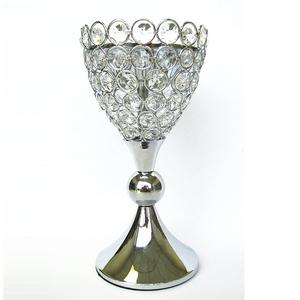 ที่ตั้งโลหะสีเงินทำด้วยมือคริสตัลลูกปัดเคลือบเงาเทียนที่วางเทียนเชิงเทียนประเภทสินค้า - Product Image 1