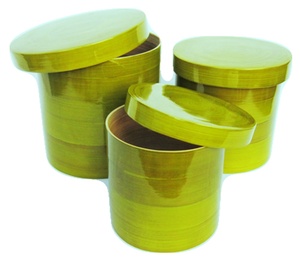 High Quality Natural Lacquer round Bamboo <b>Box</b> Premium Bamboo Crafts Vietnam Handicraft - Product Image 1