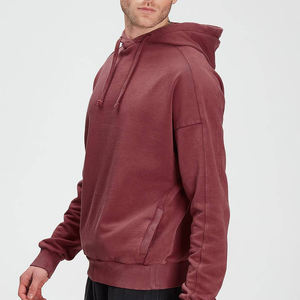 Wholesale 100% Cotton <b>Fleece</b> Hoodie Long Sleeve Pullover Outdoor <b>Sweatshirt</b> with Plain Print for Winter - Product Image 3
