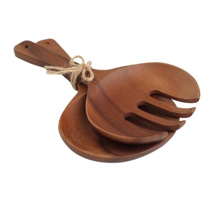High Quality Natural Wood <b>Spoon</b> Salad Servers Set Wooden Salad <b>Spoon</b> Salad Fork Shape for Customized Price - Product Image 5
