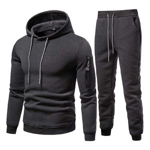 Ensemble de survêtement sport en polaire de haute qualité 2025, personnalisé, unisexe, polyester/coton, antibactérien, pour l'hiver, jogging, survêtement, sport - Product Image 1