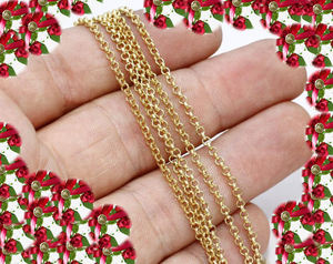 Chaîne ovale en argent sterling 925 plaqué or avec serti clos pour pendentifs de collier DIY, bijoux HARI OM CREATIONS NMak - Product Image 5