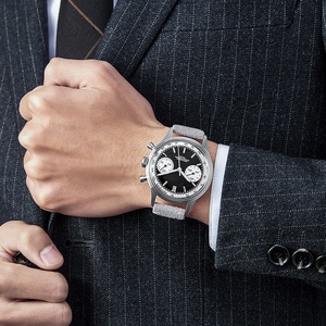 Phong Cách Cổ Điển Panda Màu Cơ Chronograph Xem Thiết Kế Đơn Giản Đồng Hồ Đeo Tay Bằng Thép Không Gỉ - Product Image 5
