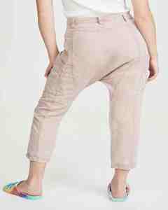 Femmes été décontracté écologique 100% coton pantalon pantalon couleur unie toile confortable ajustement plat avant expédition rapide via - Product Image 2