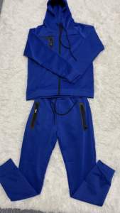 Survêtement de sport pour hommes, ensemble deux pièces uni, haut à manches longues, collection automne 2021 - Product Image 3