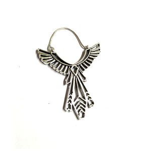 Boucles d'oreilles tribales en argent sterling 925 bijoux à breloques avec perles à motif de fleurs - Product Image 1