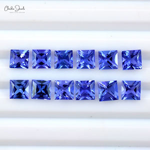 พลอย tanzanite ทรงสี่เหลี่ยม6มม. ทำจากพลอยธรรมชาติอัญมณีหลวมคุณภาพสูงสำหรับทำเครื่องประดับได้มาก12ชิ้น - Product Image 4