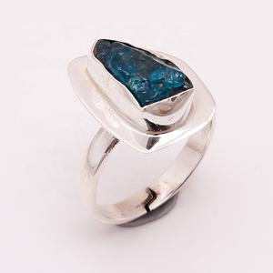 น่ากลัว Apatite พลอย925แหวนเงินสเตอร์ลิงเครื่องประดับขายส่ง,เครื่องประดับช่างบาหลี, - Product Image 1
