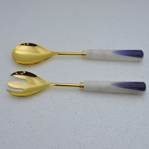 Serveur à salade manche en résine et acier inoxydable outils à main à salade de haute qualité Serveur à salade pour magasin général Cuillères de service Mélange - Product Image 3