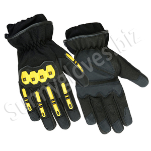 Gants de travail pour pompiers, 2 pièces, jaune, en cuir de vache isolé, de meilleure qualité par les entreprises ensoleillées - Product Image 5