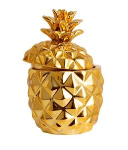 Wholesale Luxury Customized Metal Pineapple New Design Texture Candle Vessels <b>Jar</b> for Home Decor - Product Image 1