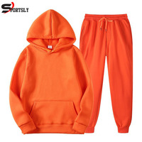 Survêtement décontracté à capuche pour homme, en molleton antibactérien, idéal pour le sport et le jogging, avec bas de survêtement actif, hiver, modèle simple pour adultes, 100% coton.