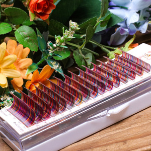 Extensiones de Pestañas de Fibra PBT Coreanas con Puntas Divididas, Forma Elíptica, Fáciles de Abanicar, Cajas de Papel Personalizadas, Curvatura BC, Proveedores de Vietnam - Product Image 4