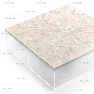 Caja acrílica de forma cuadrada de mejor diseño con tapa de trabajo de madera y nácar, vajilla, caja de dulces, tarro de Chocolate - Product Image 2