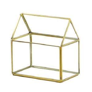 Boîte à bijoux couleur or en métal et verre Boîte à bijoux cosmétique en forme de rectangle de conception classique au prix le plus bas - Product Image 6