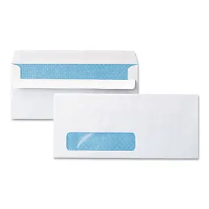 Personalize atacado de qualidade garantida branca envelope de segurança impressão no interior do papel envelope com janela envelopes reciclados