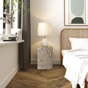 Table latérale à incrustation de perles, meuble de salon, couleur dorée, avec coque, vente en gros - Product Image 3