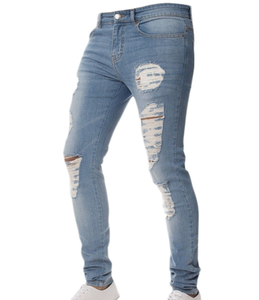 Nouveau à la mode Cool vente hommes ajustement Jeans couleur unie uni Denim élégant pantalon décontracté pour hommes de l'exportation Bangladesh usine - Product Image 5