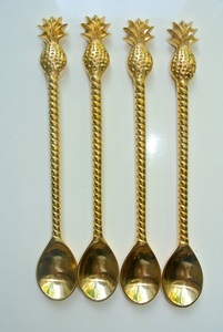 Cuillère en laiton pour le café, cuillère à thé avec design de poignée papillon, pièce et 2 cuillères en laiton doré différentes à bas prix - Product Image 3