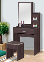 Meuble de chambre à coucher moderne et créatif, commode avec miroir et rangement, ensemble table de toilette et tabouret en bois, fabriqué en Malaisie 1503