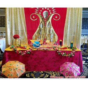 Luxurious Wedding Supplies Backdrop <b>Curtains</b> Wedding Party <b>Embroidered</b> Backdrop High Grade Wedding Stage Backdrops - Product Image 1