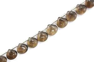 พลอยควอตซ์สโมคกี้ธรรมชาติรูปหัวใจเรียบ1เส้น,ลูกปัด Briolette สำหรับสร้อยคอสร้อยข้อมือเครื่องประดับขายส่ง - Product Image 5