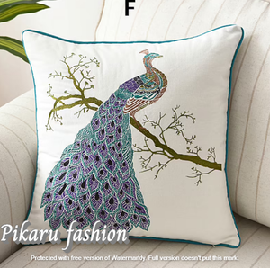 Fundas de Cojín Bordadas con Estampado Animal, Decoración Floral Bordada para Automóvil, Funda de Cojín Cuadrada Hecha a Mano, Moderna - Product Image 2