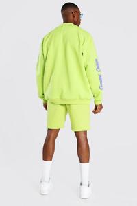 T-shirt court et personnalisé en coton délavé pour hommes, ensemble d'été de 2 pièces, streetwear, surdimensionné, unisexe, blanc - Product Image 6