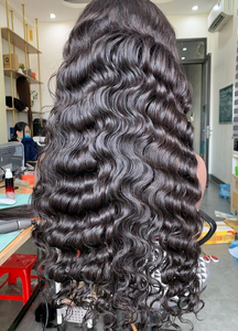 Perruques Lace Front Super Double Drawn en Cheveux Humains Vietnamiens Ondulés Profonds, Trame Simple, Couleur Naturelle - Product Image 2