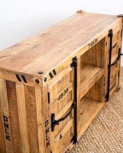 Meuble TV en bois de manguier massif fait à la main, design du milieu du siècle, appartement, salon, meuble d'entrée - Product Image 3