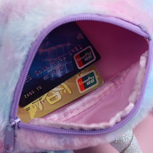 Bolso cruzado <span class=keywords><strong>de</strong></span> terciopelo <span class=keywords><strong>de</strong></span> felpa con dibujos <span class=keywords><strong>de</strong></span> unicornios para niños, <span class=keywords><strong>riñonera</strong></span> <span class=keywords><strong>de</strong></span> cintura para niños - Product Image 6