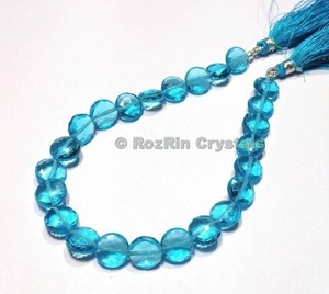 Best deal on Swiss Blue Topaz Quartz Faceted Coin Briolettes Beads - Product Image 1