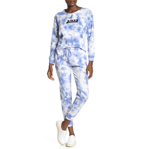 Chándales de manga larga para mujer, trajes de cuello redondo con estampado de logotipo personalizado para niña - Product Image 4