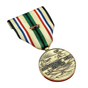 ที่กำหนดเองที่มีคุณภาพสูงของที่ระลึกโลหะรางวัลสั้นริบบิ้นเหรียญ - Product Image 1