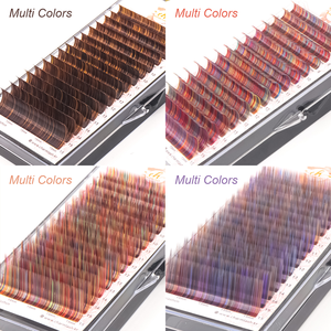 Extensiones de Pestañas CharmLash de Alta Calidad, Fibra PBT Coreana, Etiqueta Personalizada, Color Violeta Multicolor, Rizos Naturales Especiales, Curvatura BC - Product Image 2