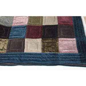 Couverture en velours 100% coton patchwork faite à la main pour hôtel et usage domestique, multicolores, provenant d'une usine de fabrication indienne - Product Image 2