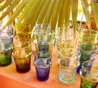 Verres Beldi Authentiques du Maroc Faits à la Main en Lot de 6, Personnalisables OEM Disponibles