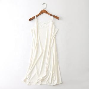 Camiseta sin mangas larga ajustable, ropa de dormir de noche, sensación Sexy, Spandex/seda, nailon, vestido con tirantes, talla grande, algodón, manga corta, patrón sólido - Product Image 4